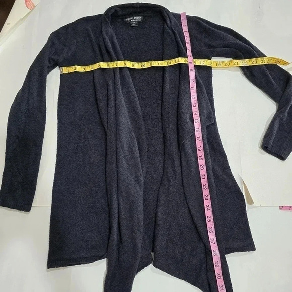 BAREFOOT DREAMS Bamboo Chic Lite Calypso Wrap Cardigan Sweater 436 Black S/M - Picture 5 of 8